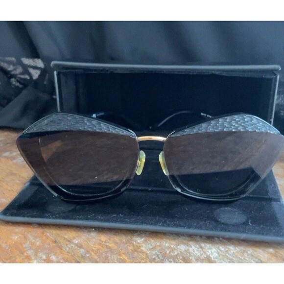 Miu Miu black and Gold frame sunglasses SMU 01X 67 15 06F -0A7 140 2N Made Italy main image 12